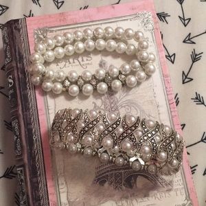 Two Classy Pearl Bracelets (stretchy/ elastic)